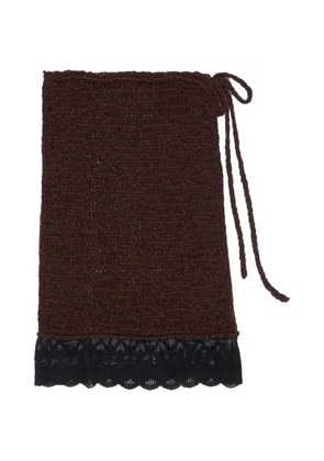 Bimba y Lola lace-trim midi skirt - Brown
