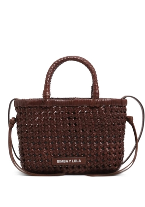 Bimba y Lola woven top-handle mini bag - Brown
