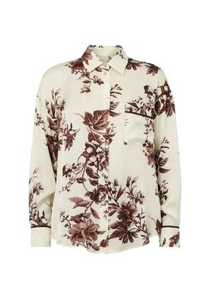 LIU JO floral-print chest-pocket shirt - White