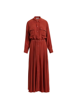 Essentiel Antwerp chest-pockets midi dress - Orange