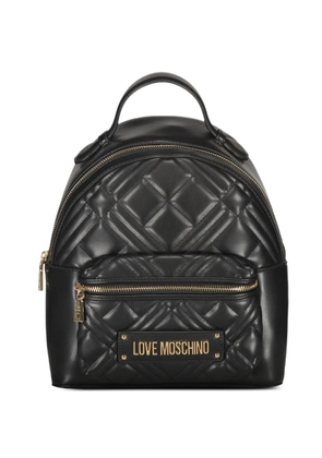 Love Moschino logo-plaque quilted backpack - Black