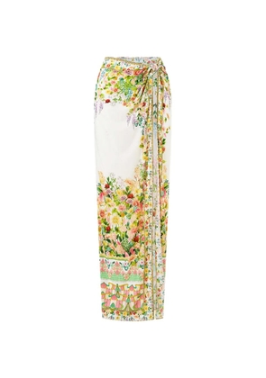 Camilla gathered split sarong - White
