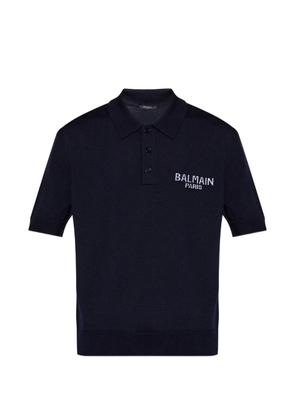 Balmain logo-detail polo T-shirt - Blue