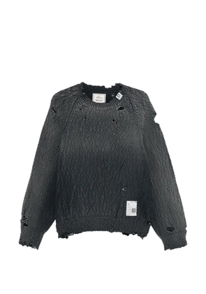 Maison MIHARA YASUHIRO distressed crew-neck sweater - Grey
