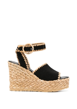 Paloma Barceló buckle platform heeled espadrilles - Black