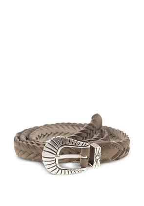 ALBERTO LUTI braided leather belt - Brown