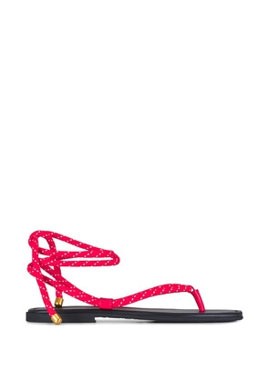 Veronica Beard Carmina Cord rope tie sandals - Red