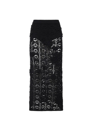 PINKO crochet-effect maxi skirt - Black