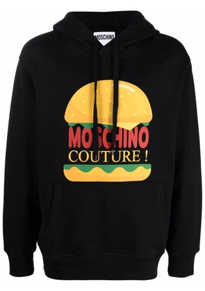 Moschino hamburger couture logo hoodie - Black