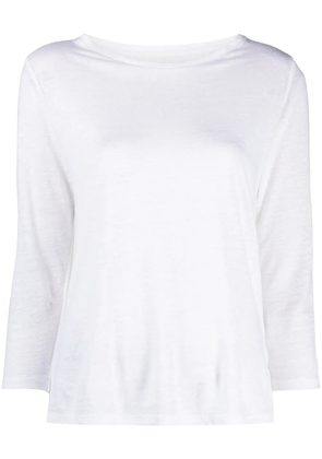 Majestic Filatures wide-neck three-quarter sleeves T-Shirt - White