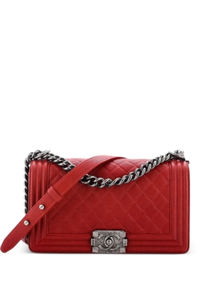 CHANEL Pre-Owned Boy Flap Bag Quilted Caviar Old Medium crossbody bag - Red