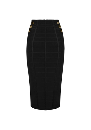 Elisabetta Franchi 3D knit ring-detail midi skirt - Black