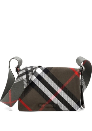 Burberry Pre-Owned ML Trench Messenger Bag Check Canvas crossbody bag - Green