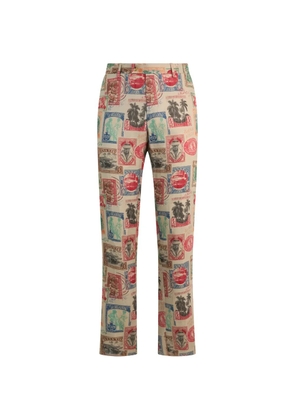 Billionaire printed linen trousers - Neutrals