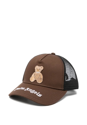 Palm Angels teddy-embroidered trucker cap - Brown