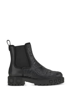 Ferragamo Varsi embossed leather boots - Black