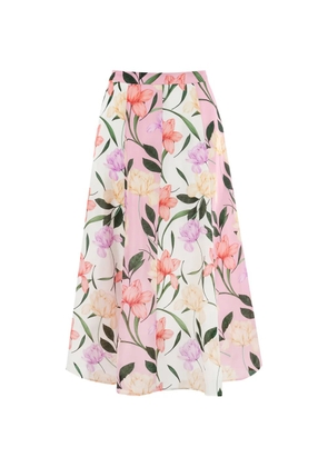 Christy Lynn Nate floral-print skirt - White
