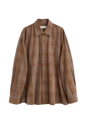 OUR LEGACY checked chest-pocket shirt - Brown