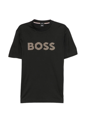 BOSS logo-embroidered T-shirt - Black