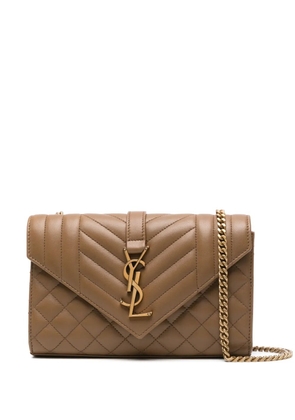 Saint Laurent small Envelope leather shoulder bag - Brown
