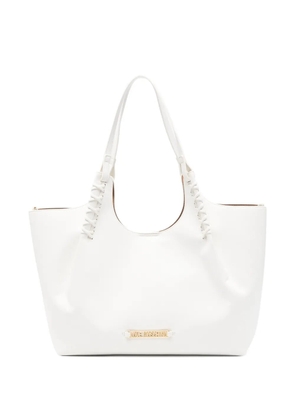 Love Moschino logo-plaque tote bag - White