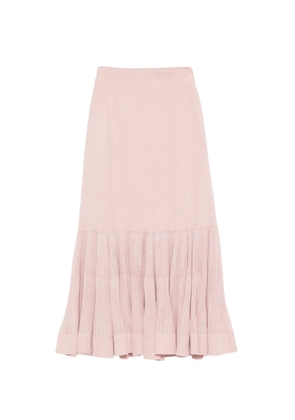ZIMMERMANN Luna pleated frill midi skirt - Pink