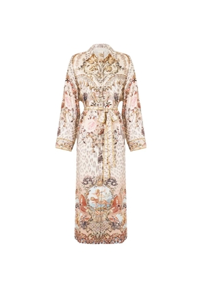 Camilla back button animalia shirt dress - Neutrals