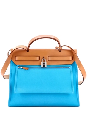 Hermès Pre-Owned Herbag Zip Verso Leather and Toile 31 shoulder bag - Blue