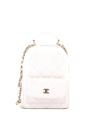 CHANEL Pre-Owned Classic CC Chain Pocket Quilted Caviar Mini backpack - White