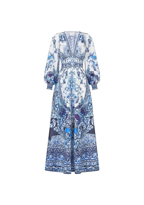 Camilla V-neck maxi dress - Blue