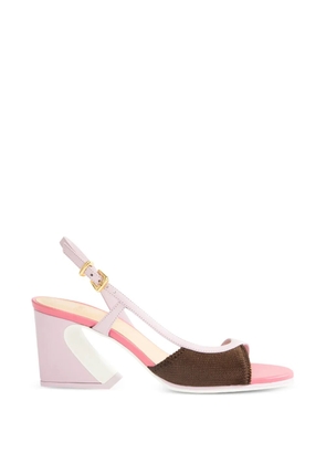FENDI asymmetric heeled sandals - Purple