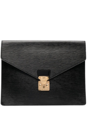 Louis Vuitton Pre-Owned 2000s pre-owned Épi front flap clutch - Black