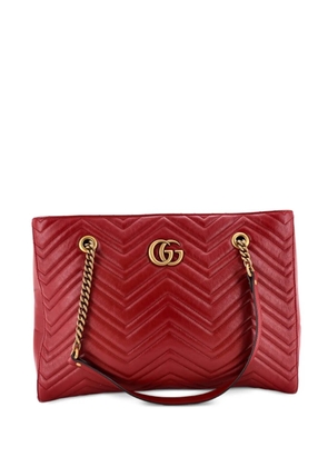 Gucci Pre-Owned GG Marmont Zip Tote Matelasse Leather Medium shoulder bag - Red