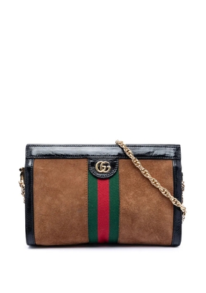 Gucci Pre-Owned 2016-2025 Small Suede Web Ophidia Chain crossbody bag - Black