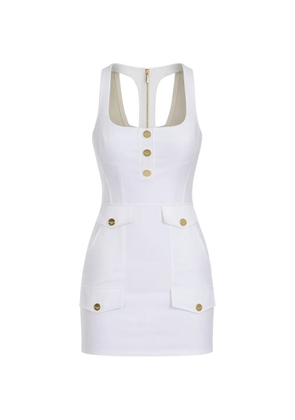 Elisabetta Franchi mini buttoned flap-pockets dress - White