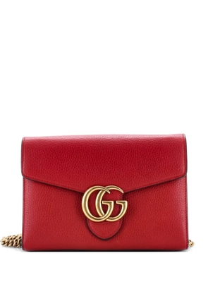 Gucci Pre-Owned GG Marmont Chain Wallet Leather Mini clutch bag - Red