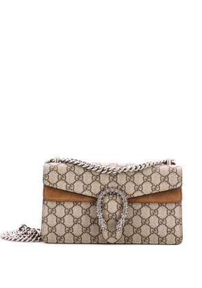 Gucci Pre-Owned Dionysus Bag GG Coated Canvas with Crystal Embellished Metal Small shoulder bag - Brown