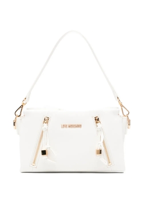 Love Moschino zip-pocket shoulder bag - White