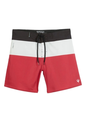 Osklen horizontal-stripe swim shorts - Red