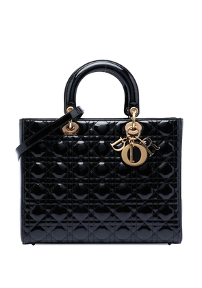 Christian Dior Pre-Owned 2012 Large Patent Cannage Lady Dior satchel - Black