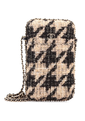 CHANEL Pre-Owned Chain Around Phone Holder Tweed and Ribbon crossbody bag - Black