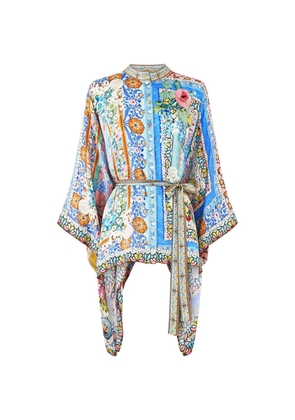 Camilla Navàs nouveau button scarf blouse - Blue
