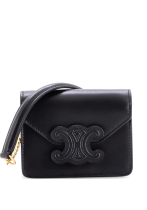 Celine Pre-Owned Card Holder on Chain Leather crossbody bag - Black