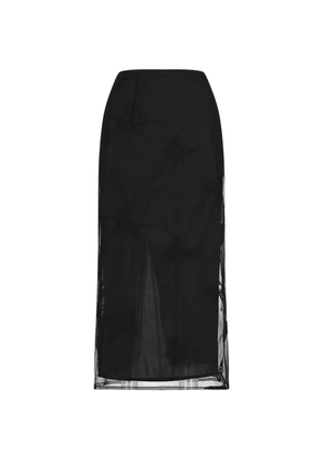 Blumarine butterfly embroidered midi skirt - Black