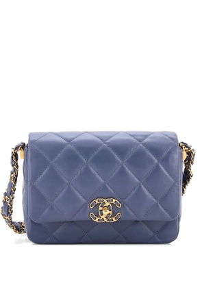 CHANEL Pre-Owned 19 Braided Strap Flap Bag Quilted Aged Calfskin Small shoulder bag - Blue