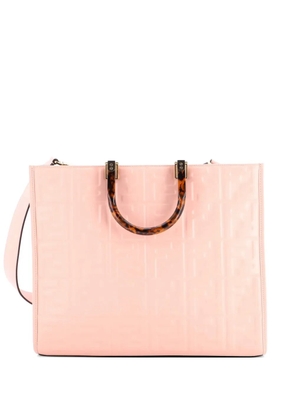 Fendi Pre-Owned Sunshine Shopper Zucca Embossed Leather Medium tote bag - Pink