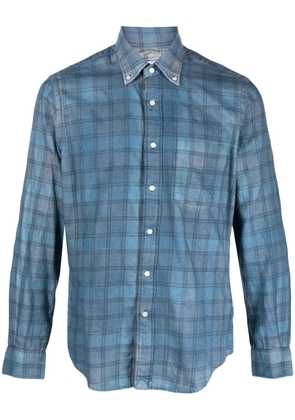 ASPESI plaid check-print cotton shirt - Blue
