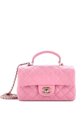CHANEL Pre-Owned Classic Single Flap Top Handle Bag Quilted Lambskin Mini shoulder bag - Pink