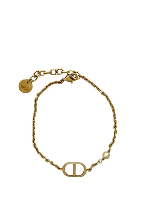 Christian Dior Pre-Owned 2020-2025 Gold Plated Faux Pearl Petit CD Bracelet costume bracelet