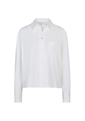 Vince cropped long-sleeve shirt - White